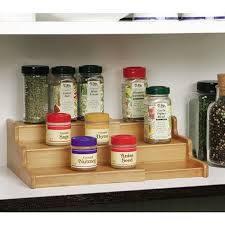 3 Tier Expandable Bamboo Spice Rack Step Shelf Cabinet Organizer Bamboo Spice Rack Spice Rack Organiser Spice Rack
