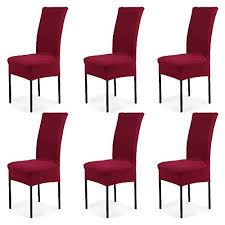 These plastic chair covers for dining room chairs are available in various distinct colors and shapes to choose from and can also be customized according to your preferred style and color. Cosyvie Super Fit Universal Stretch Dining Chair Covers Removable Washable Slipcovers For Dining Room Chairs 6 Pcs Pack Winered Buy Online In Maldives At Maldives Desertcart Com Productid 52029136