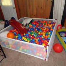 Homemade 5ft By 5ft Ball Pit Pvc From Home Depot Netting From Joann S Fabrics Best For Home Birthday Parties During Bad Ball Pit Diy Ball Pit Diy Projects