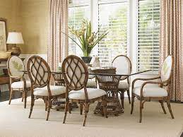 Fine quality furniture featuring a tropical and palm tree theme. Tommy Bahama Home Bali Hai Tropical Double Pedestal 7 Piece Dining Set Tropical Dining Room Miami By Baer S Furniture Houzz