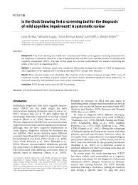 Last edited on january 18, 2021. Pdf Is The Clock Drawing Test A Screening Tool For The Diagnosis Of Mild Cognitive Impairment A Systematic Review