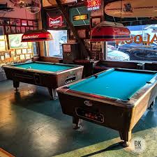 Finished Recovering 2 Valley Bar Tables At Balboa Saloon Standard Green Rubber Backed Cloth Billiards Dkbilliards Playpool Pool Table Billiards Bar Table
