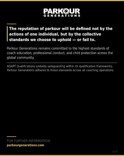 A statement from Parkour Generations and all affiliated branches worldwide. Callum  Powell, a member of the parkour group Storror, has pleaded guilty to  offences relating to the making and possession of indecent