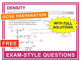 Gcse 9 1 Exam Question Practice Density Teaching Resources