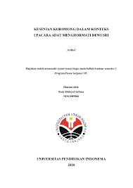 Musik gamelan dimainkan pada berbagai kesempatan. Doc Rony Semester1 Artikel Seni Koromong Dalam Konteks Pemujaan Terhadap Dewi Sri Noy Wekekek Academia Edu