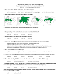 Next, try answering these 13 trivia questions … Teaching The Middle East In 10 Quiz Questions Charles Kurzman