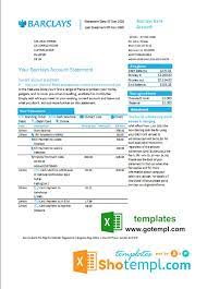 It should also appear on any paper statements you receive. United Kingdom Barclays Bank Account Statement Template In Excel And Pdf Format Version 1 Statement Template Bank Statement Bank