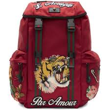 Gucci Red L Aveugle Par Amour Techpack Backpack 6 070 Brl Liked On Polyvore Featuring Men S Fashion Men S Bags Men Gucci Backpacks Canvas Backpack Men