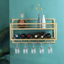 Here's a huge pallet rack that can be used to store up to 8 wine bottles. Nordic Metal Wall Mounted Wine Rack Glass Rack In Gold