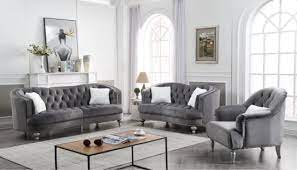 Find your perfect living room at value city furniture. Living Room Furniture Leisure Grey Velvet Fabric Sofa Set China Chesterfield Sofa Living Room Sofa Made In China Com