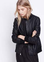 Vince Feather Leather Bomber Jacket 149 From 895 Leather Bomber Jacket Black Leather Bomber Jacket Leather Jacket