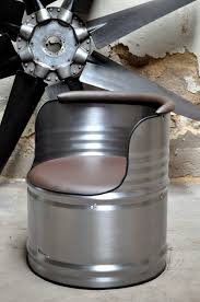 Metal Design Fauteuil De 200 L Tonneau Baril De Petrole Brosse Clair Enduit Ebay Meubles En Tonneau Baril De Petrole Mobilier Metallique