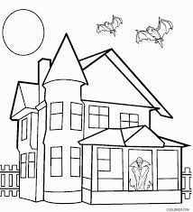 Spooky tree and pumpkin coloring pages. Printable Haunted House Coloring Pages For Kids