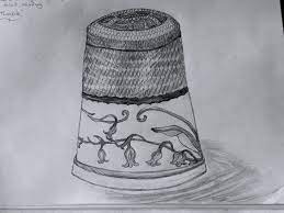 Detailed Pencil Sketch Antique Thimble Carol Priestley Magamoll Drawing Sketches Pencil Sketch Scrimshaw