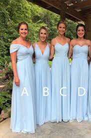 Robes De Demoiselle D 39 Honneur En Mousseline De Soie Bleu Clair Light Blue Bridesmaid Dresses Elegant Bridesmaid Dresses Light Blue Chiffon Bridesmaid Dress