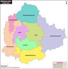 Bangalore East West North South Map Bangalore City Zone Map