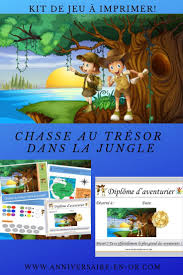 Chasse Au Tresor Dans La Jungle Jeu Pour Enfants De 4 5 Ans Et 6 7 Ans Chasse Au Tresor Jungle Anniversaire Jungle