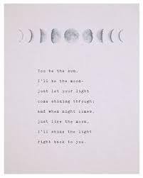 Love Poem You Be The Sun Ill Be The Moon Phases Of The Moon Love Poetry Gifts For Her Romantic Gift Moon Art Long Distance Quote Moon Quotes Poem Quotes You