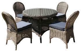 4 outdoor dining sets : Mayfair 5 Piece Round Outdoor Dining Table Set Modern Outdoor Dining Sets By Bridgman Houzz Uk