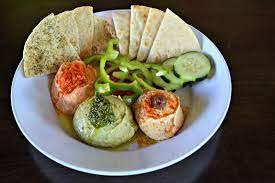 This classic hummus is fresh, creamy, super smooth and tastes just like zoe's kitchen hummus! Zoes Kitchen Hummus Trio Grace Full Plate