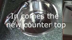 galley on boat with a new sink, faucet