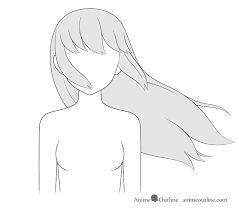 Anime outline drawing at getdrawings | free download. How To Draw Anime Hair Blowing In The Wind Animeoutline