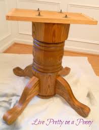 Refinishing An Oak Table A Dining Room Update Live Pretty On A Penny Oak Dining Room Table Oak Table Dining Room Updates