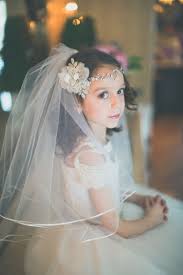 Give it to us straight. First Communion Veil Styles This Hairstyle Is Good For Long Thick Hair Using A Headband Will First Communion Veils Communion Veils First Communion Hairstyles