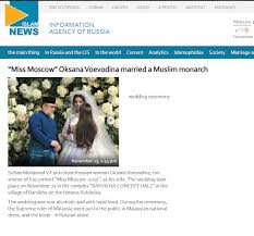 Biarlah dia nak kembangkan keturunan dia. Media Russia Dedah Lokasi Agong Nikah Miss Moscow 2015