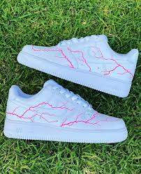 New Arrival What Other Colors Do You Want To See Buy These Pink Lightning Af1s Now On Our Website Nike Air Shoes Custom Shoes Diy Custom Nike Shoes