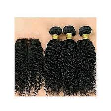 Human hair human hair type: Russian Deep Curly Human Hair With Closure Color 2 Konga Online Shopping