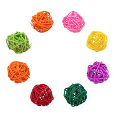 Popetpop 10pcs Willow Branch Ball Rattan Balls Bird Parrot Chew Toys Bird Cage Hanging Ornament For Small Animals Rando Bird Toys Hanging Ornaments Small Pets
