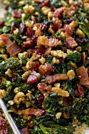 Healthy Sauteed Kale Salad With Bacon Walnuts And Cranberries Kale Recipes Healthy Kale Recipes Healthy Salad Recipes