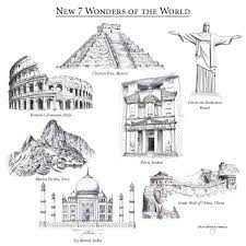 New Map The New 7 Wonders Of The World Beautiful Things Photography In 2021 Wonders Of The World 7 World Wonders Watercolor Architecture