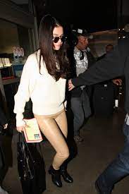 Selena Gomez's Nude Leather Leggings Make It Look Like She's Not Wearing  Pants