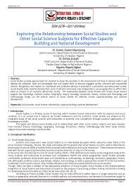 The answers in ncert solutions for class 7 sst are written by top experts from the country who make sure the answers are written to satisfy the. Pdf Exploring The Relationship Between Social Studies And Other Social Science Subjects For Effective Capacity Building And National Development