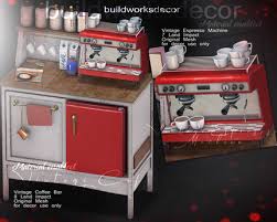 Double oven tall cabinet stack. Second Life Marketplace Buildworksdecor Vintage Coffee Bar Retro Red Fatpack