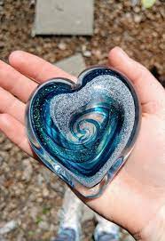 Glass Heart Infused With Cremation Ash For People Or Pets Made By Celebration Ashes Memorial Glass Cremation Ashes Pet Memorial Jewelry