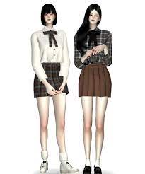 Your sims 4 maxis match cc finds. Yunseol Ribbon Blouse Pleats Skirt Set All Lod 15 Sims 4 Clothing Sims 4 Mods Clothes Sims