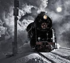 Witness Moon Train Trademark Fine Art Locomotive