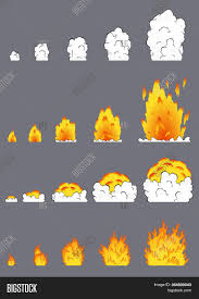 Bomb bangs with fire and explosive power flash, smoke, flames, dust clouds and sparks, comics book and game animation design user4468087 Animation Explosion Image Photo Free Trial Bigstock
