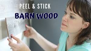 White wood inspired peel and stick wallpaper. Easy Peel Stick Barn Wood Accent Wall Youtube