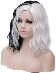 Amazon.com : Mersi Black White Wigs for Cruella Deville Costume Women  Cruella Deville Wig with Red Gloves Cute Soft Wigs for Halloween Costume  S080BW ...