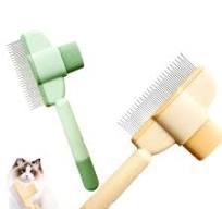 Self-Cleaning Pet Grooming Comb - 1-Button Hair Release Brush with  Stainless Steel Teeth for Cats & Dogs