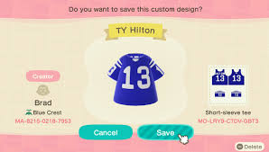 Nfl indianapolis colts (jacoby brissett). Ty Hilton Jersey For Animal Crossing Colts