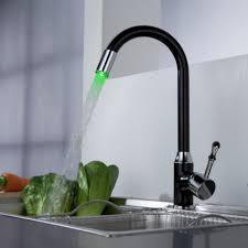 black chrome finish led kitchen sink faucet