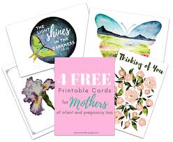 It features a beautiful watercolor background with calming imagery and is suitable to use as a general sympathy card. Free Printable Mother S Day Cards For Pregnancy And Infant Loss Rosemary Pope