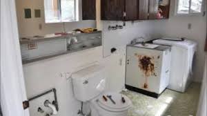 Two adjoining challenging small spaces with three functions transformed into one great space: Combined Bathroom Laundry Room Ideas Youtube