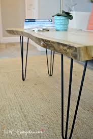 The table is big enough to used by an architecture to put all of their stuffs and also coffee mug. Diy Hairpin Leg Live Edge Wood Coffee Table 9 Furniture Makeovers Funtastic Friday Link Party Ambient Wares