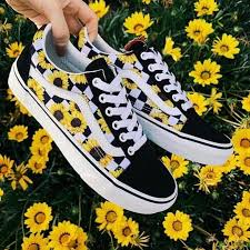 Black And White Checkered Vans With Sunflowers Would You Wear This Amazing Snkrs Vans Vans Shoes Fashion Aesthetic Shoes Custom Vans Shoes
